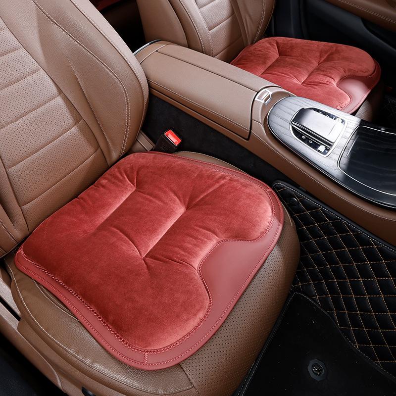 Luxury Flannel Winter Plush Car Seat Cushion for Mercedes-Benz & BMW - Thick, Warm, Three-Piece Rear Set