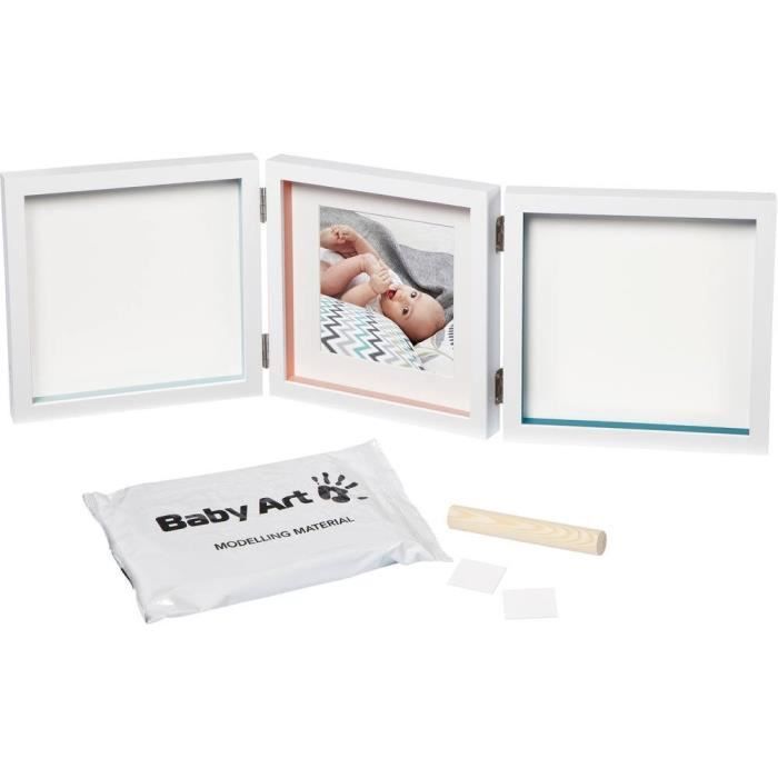 Baby Art My Baby Style - Cadre Photo Double Empreinte Bébé : Personnalisez avec Kit Empreintes Mains et Pieds Bébé, Cadeau Naissance