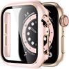 2in1 Case + Tempered Glass for Apple Watch 4/5/6/SE 40mm, Pink / Gold