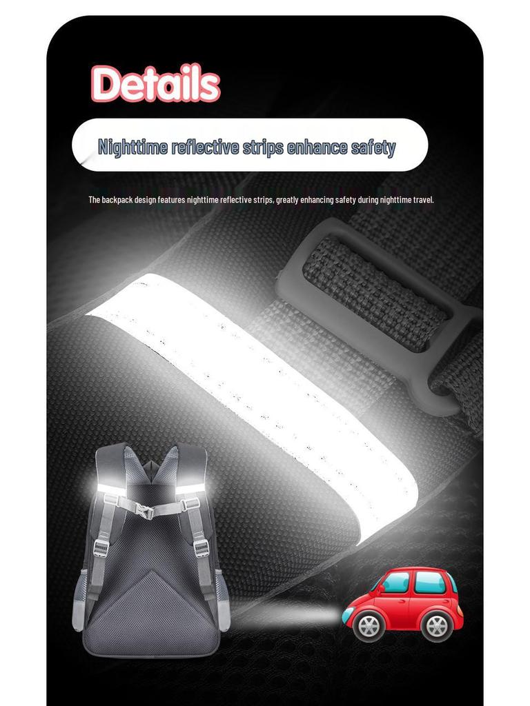 Oxford Cloth Large Capacity Kids' Backpack with Spine Protection - Lightweight and Suitable for Boys and Girls