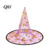 Theme Party Accessories Halloween Organza Witch Hat for Women, Adult Wizard Costume Wide Brim Accessories, Lightweight Breathable Pointed Cap Cosplay