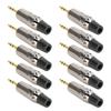 10Pcs Zinc Alloy Gold Plating 3.5mm Stereophonic Welding Plug for Audio Earphone Cableblack tail