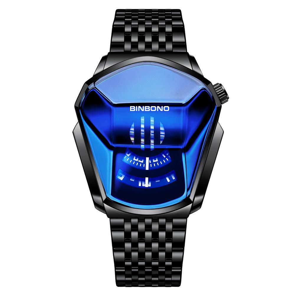 Men's Trendy Motorcycle Concept Watch with Black Technology