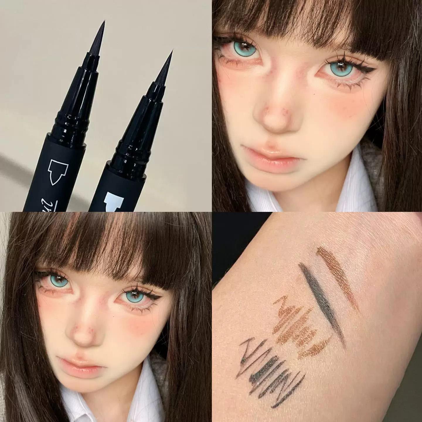 Colorful Pearlescent Eyeliner Lying Silkworm Pen Waterproof Non Fading Double Head Matte Eyeliner Blue Green Yellow Eye Makeup