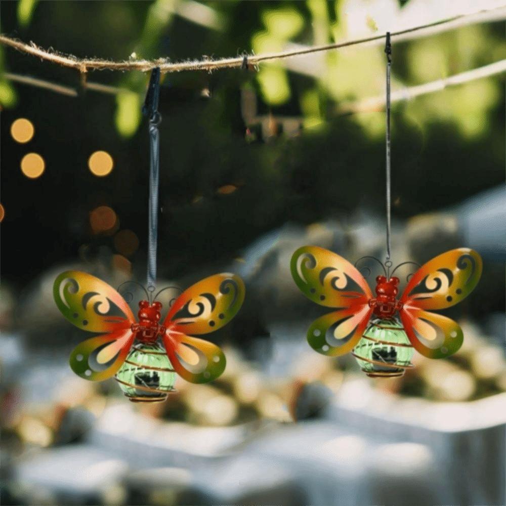 Auto On/Off Solar Butterfly Lantern 7-8H Lighting IP65 Waterproof Lamp Hanging Lantern Outdoor
