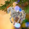 White Horse Acrylic Car Charm Christmas-Themed Ornament Car Rearview Mirror Decor Keychain Backpack Accessory