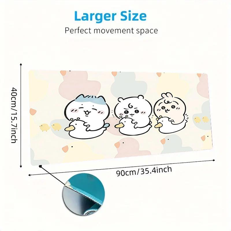 Usagi Print Cushion Non-slip Laptop Tablet Big Mousepad XXL Mat Mini PC Playmat With Lock edge
