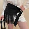 Triangle Tassel Waist Belt Solid Color Dress Belt Versatile Waist Cover  for Women