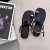 Fashion Real Leather Shoes Woman Flat Sandals Flip Flops Platform Summer Heels  Open Toe Genuine Without Retro Corrective 2025 Girls