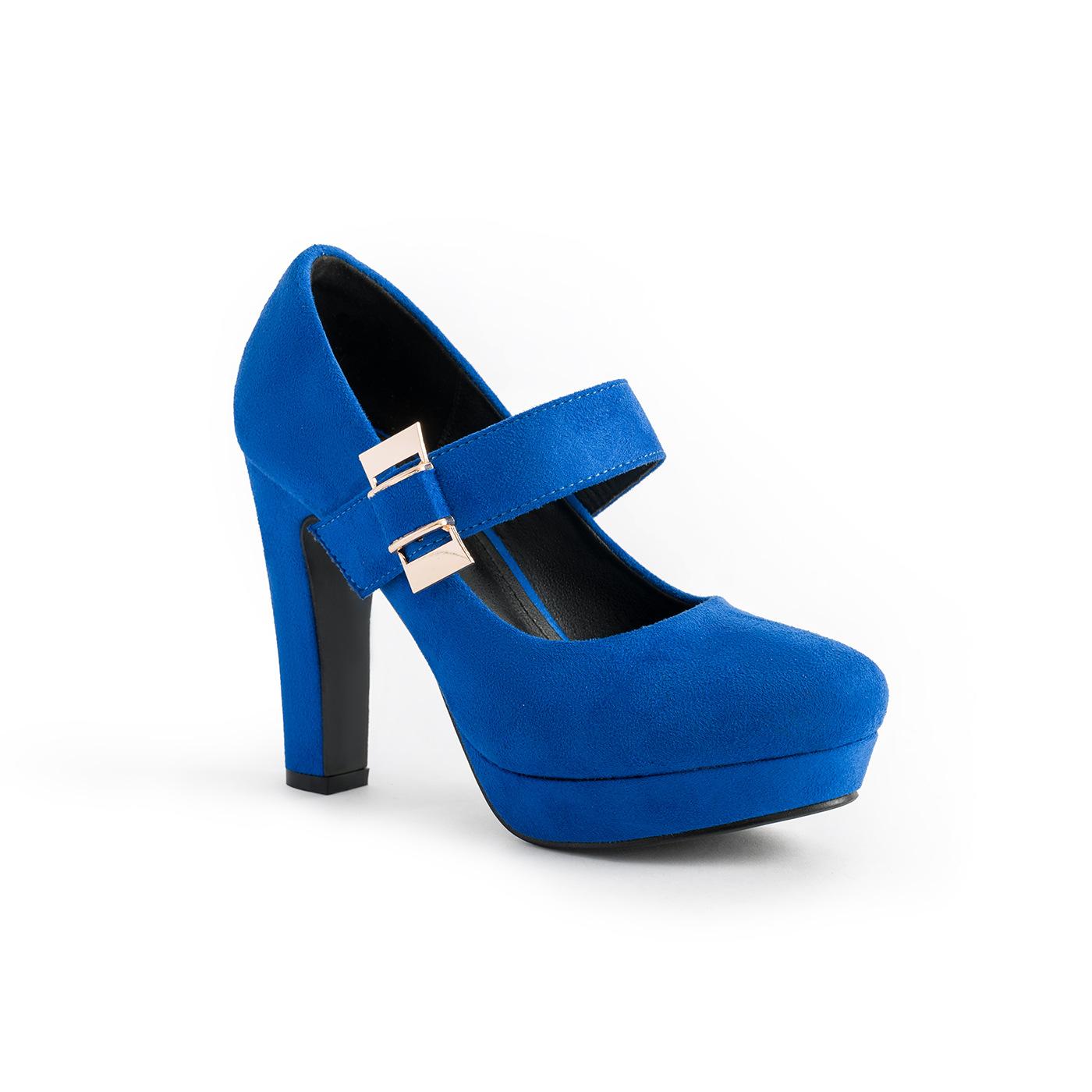 

Women Designer Platform Mary Jane Shoes Luxury Shoes Fashion Thick Heel Sandals Ladies Elegant Dress Pumps Shoes Chunky Footwear US8 синій