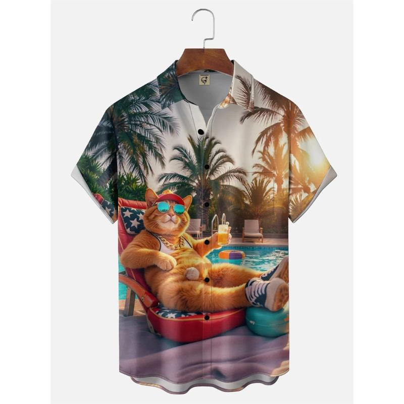 2026 Funny cartoon animal 3D Print Shirts For Men women Hawaiian shirt Casual Blouse Summer Holiday Short Sleeved button Shirt