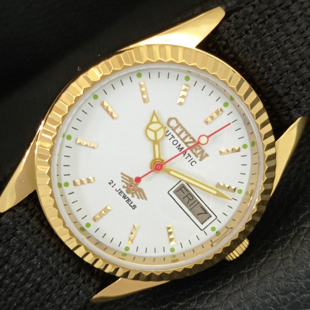 JAPAN VINTAGE REFURBISHED CITIZEN AUTOMATIC 8200 MENS WHITE DIAL WATCH A445279-1