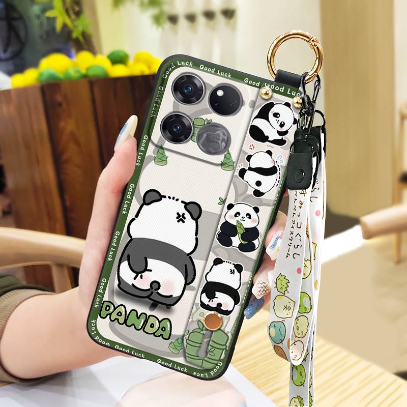 Cute Shockproof Phone Case For OnePlus/1+Ace 5G Racing Edition Cartoon Panda Protective Back Cover Kickstand Anti-knock