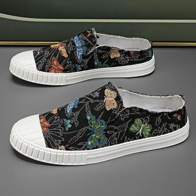 Leinwand Sommer atmungsaktiv neu faule Brettschuhe lässige Stickerei Stoffschuhe trendige Schuhe