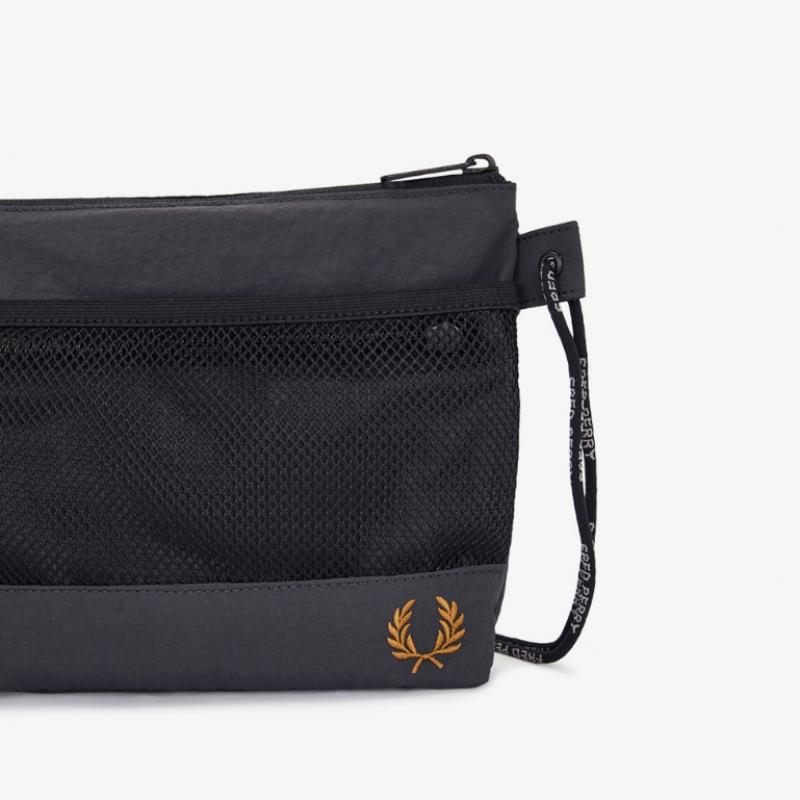 Fred Perry Crinkled Nylon Mesh Sacoche Bag  297  Cfpu2417287 297