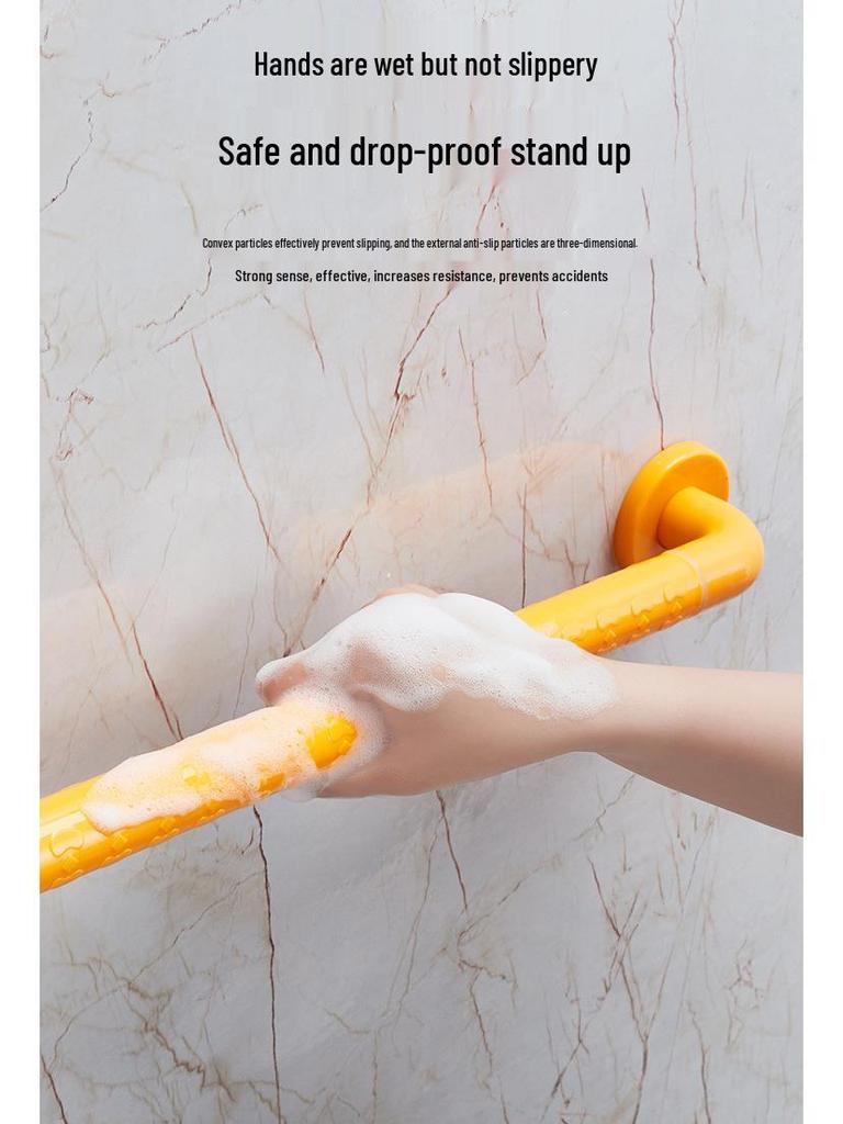 L-Shaped Non-Slip Bathroom Grab Bar for Elderly & Disabled Users
