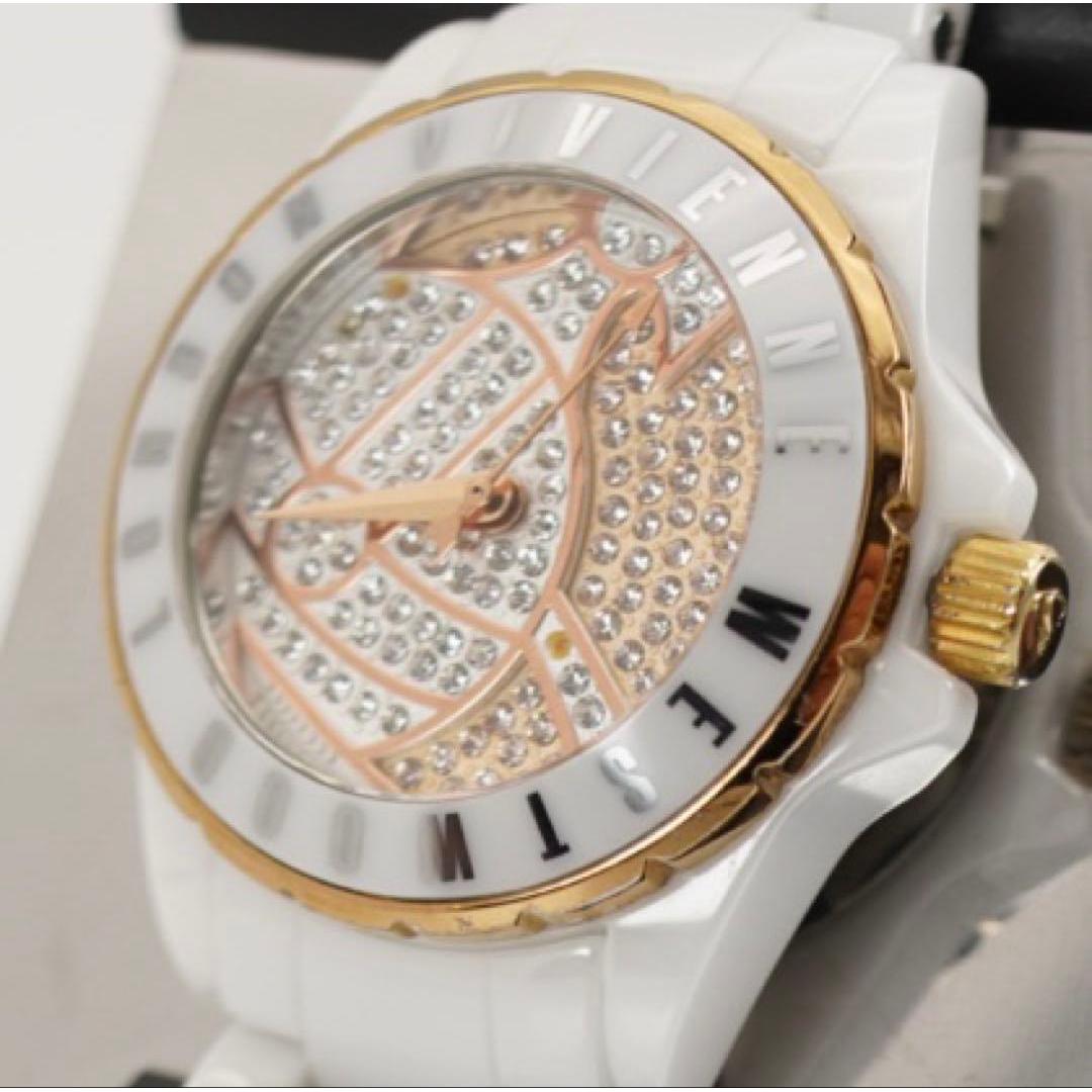 Used Vivian Ceramic White Pink Gold Working item [New battery and circuit tested]