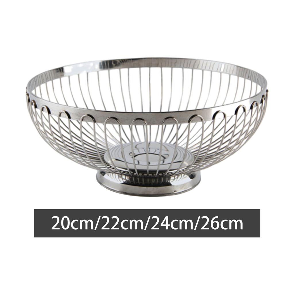 Stainless Steel Fruit Basket Countertop Fruit Bowl Kitchen Party Gadget Modern Simple Style Food Grade 18/8 Metal Color