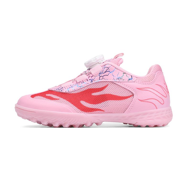 New rotary buckle children's mesh football shoes broken nails boys and girls lace-up free sports shoes spot straight hair