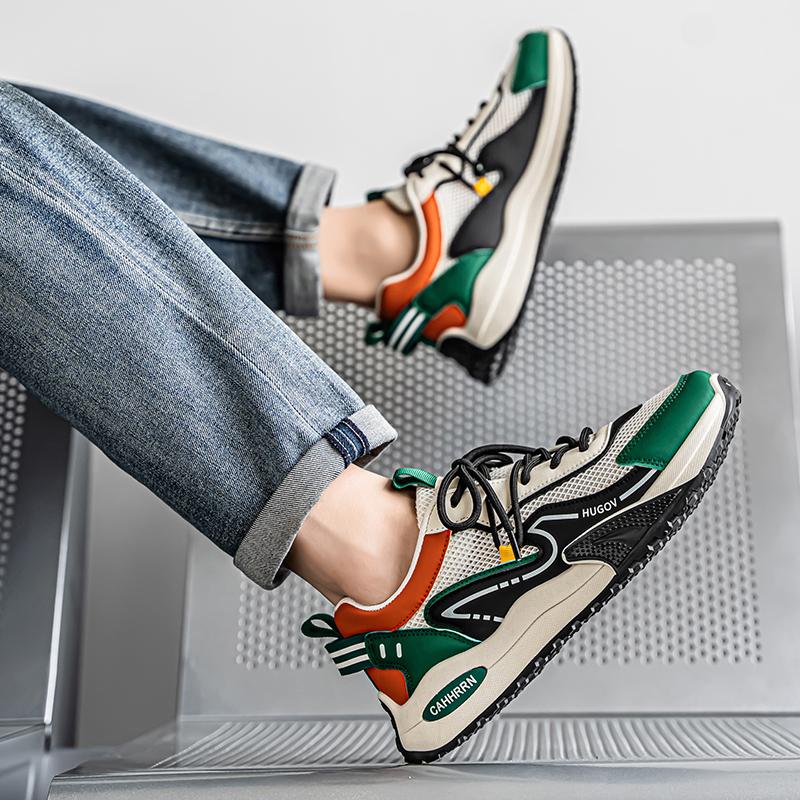 Fashion Men's Sneakers Summer Fashion Breathable Mesh Shoe Outdoor Running Casual Shoes for Men Comfortable Shock-absorbing Sports Shoes