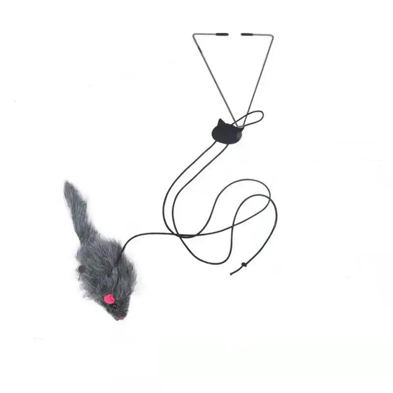 Interactive Hanging Door Cat Toy Elastic Rope Bouncing Plush Mouse for Cats Self-play Exercise Kitten Teaser Toy