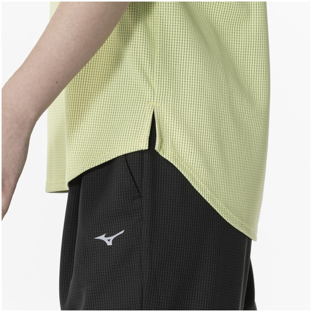 Mizuno Dry Aeroflow Highly Breathable Short Sleeve Training Luminary Size 32MAA870 Women's T-Shirt, Green,