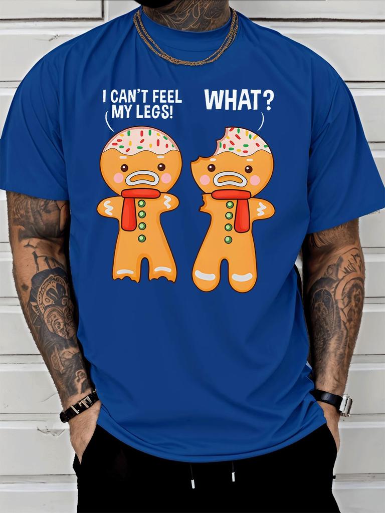 Funny Gingerbread Unisex I Cant Feel My Unisexs Front Print T Shirt Christmas Humor Graphic Tee Casual Short Sleeve Top Holiday Gift