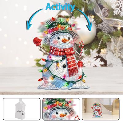 Acrylic Shaking Head Santa Claus Desktop Diamond Art Kits Diamond Painting Desktop Ornaments Kit Diamond Painting Desktop Decors