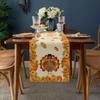 Fall Maple Leaf Pumpkin Turkey Linen Table Runner Party Decor Reusable Kitchen Dining Table Runner Thanksgiving Decorations