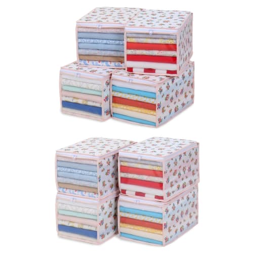 Astro Clothing Storage Cases, Compact Size, Petit Rose and Small Floral Print, Set of 8, Made of Breathable Nonwoven Fabric, for Clothes and Children'