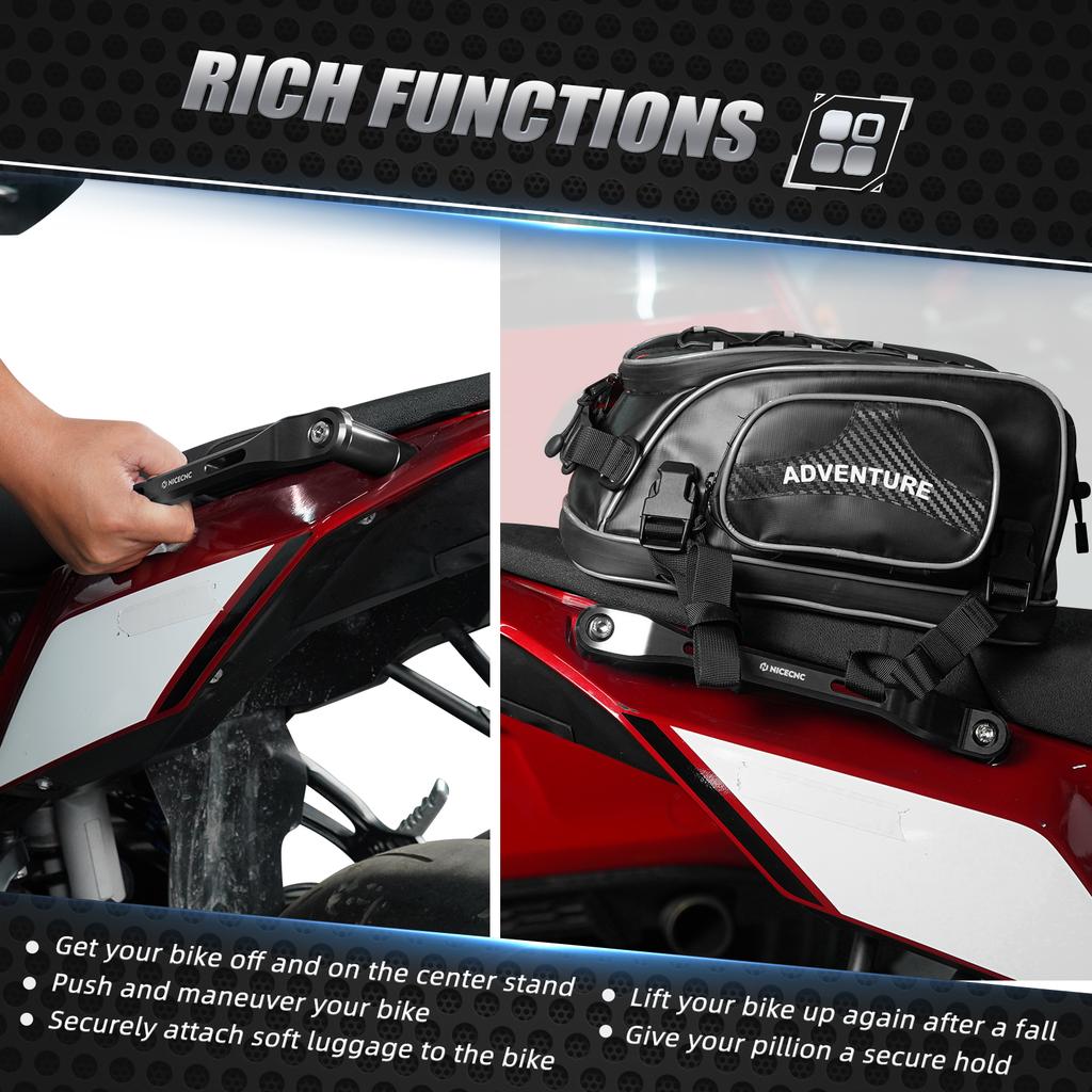 NICECNC For Yamaha Tenere 700 2019-2024 Passenger Rear Grab Handle Set Tenere 700 XTZ700 T700 World Raid T700 Rally Edition