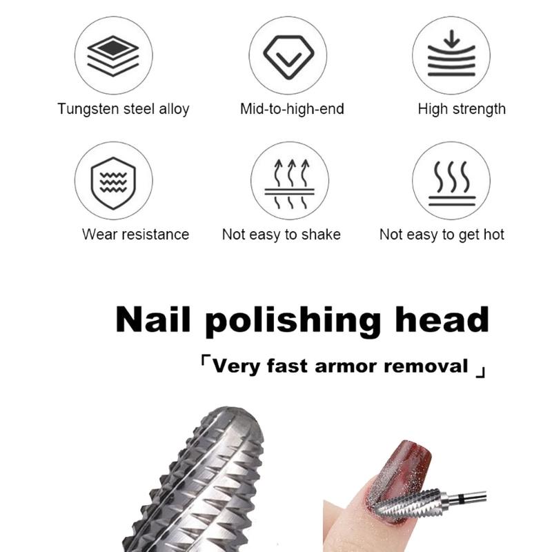 Professional Tungsten Carbide Nail File Bit Featuring AntiSlip Grip For Precise Shaping And Long Lasting Use