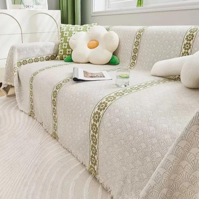 Chenille Sofa Cover Cloth Towel All Season Universal Minimalist Sofa Cushion Anti Slip and Anti Cat Scratch Sofa Cover