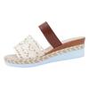 Women'S Sandals Bohemian Sandals Wedge Sandals Ethnic Sandals Openwork Wedge Two Strap Sandals Women Rubber Womens Wide Sandals