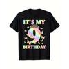 European Sizes Cute 9 Years Old Girl Funny Butterfly It's My 9th Birthday T-ShirtKids