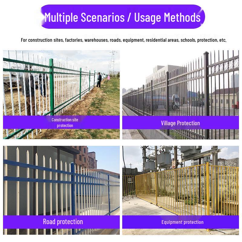 Outdoor Wrought Iron Assembled Fence with Electrostatic Spraying Finish for Schools and Communities