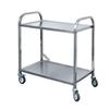 Three-tier Stainless Steel Service Cart: Meal, Food, Beverage, and Dish Collection Trolley for Restaurants and Hotels.