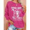 Shoulder sleeves autumn winter letter loose 3D printed long sleeved round neck sweatshirt Pullovers & Long Sleeves (women’s)
