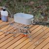 Teglia Supporto Pieghevole da Esterno Acciaio Inossidabile Porta Fornello Camping Portatile Pieghevole Mini Griglia Barbecue