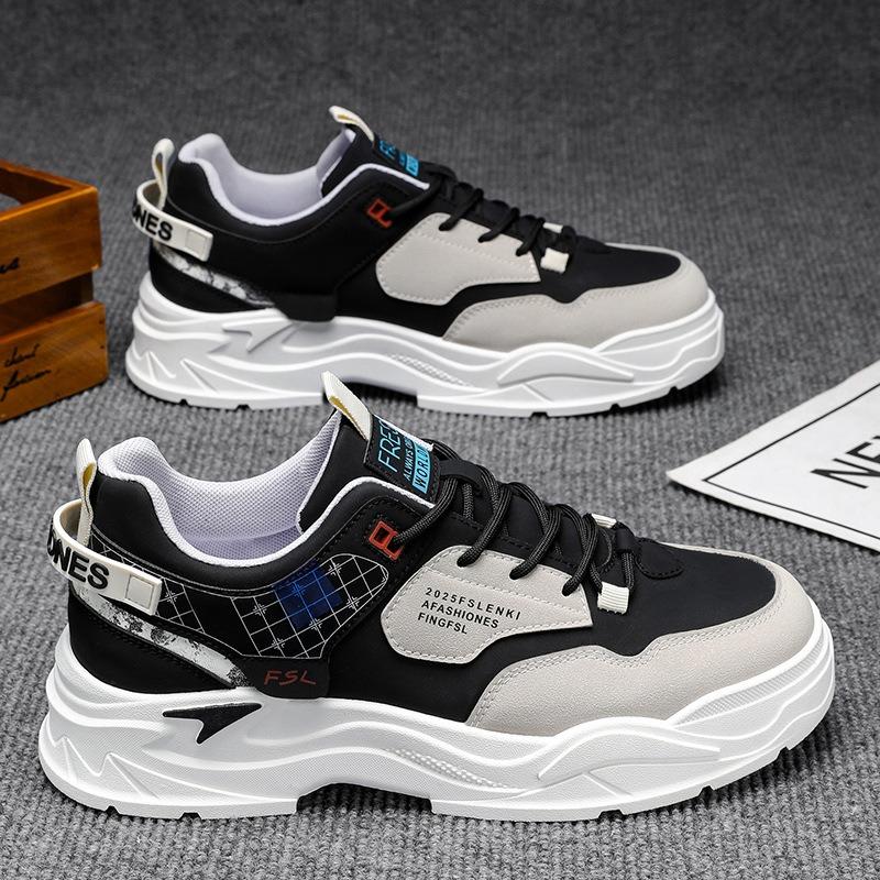 Autumn New Breathable Little White Shoes Men's Trend Versatile Thick-soled Non-slip Sports Shoes Casual Board Shoes Trendy Shoes