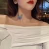Summer Fairy Tulle Invisible Three-dimensional Butterfly Necklace Choker Simple Internet Celebrity Short Neck Chain Collarbone Chain