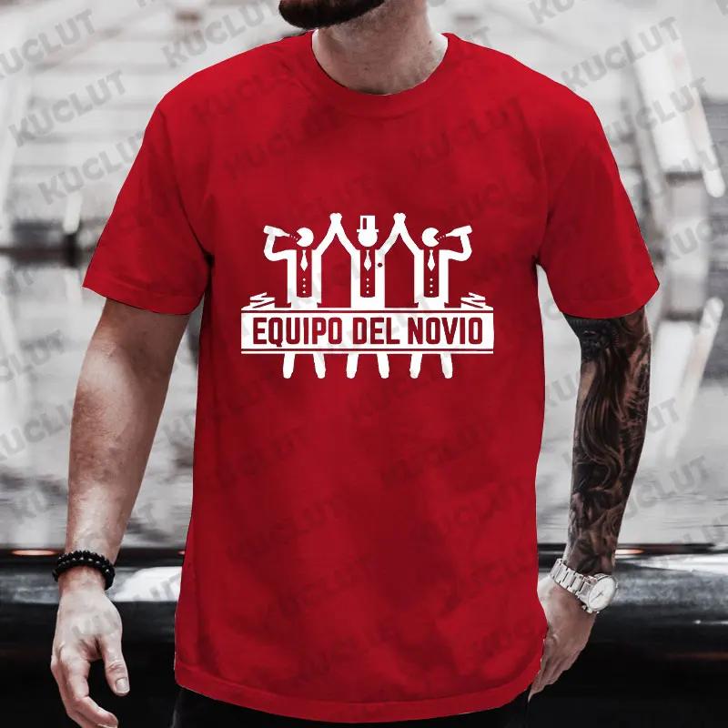 Spanish Bachelor Party T-shirts Evg Man Equipo Del Novio Tops Boyfriend Single Farewell Tees Groomsman Best Man Wedding Tshirt