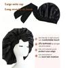 Satin Silk Hair Bonnet  Adjustable Tie Band  Sleep Bonnet for Women Men Unisex Protective Headwear