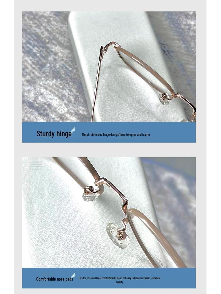 Xiaohongshu Trendy Memory Metal Eyeglasses Frame - Small Round Shape for a Bare Face Look, Can Accommodate Myopia Lenses