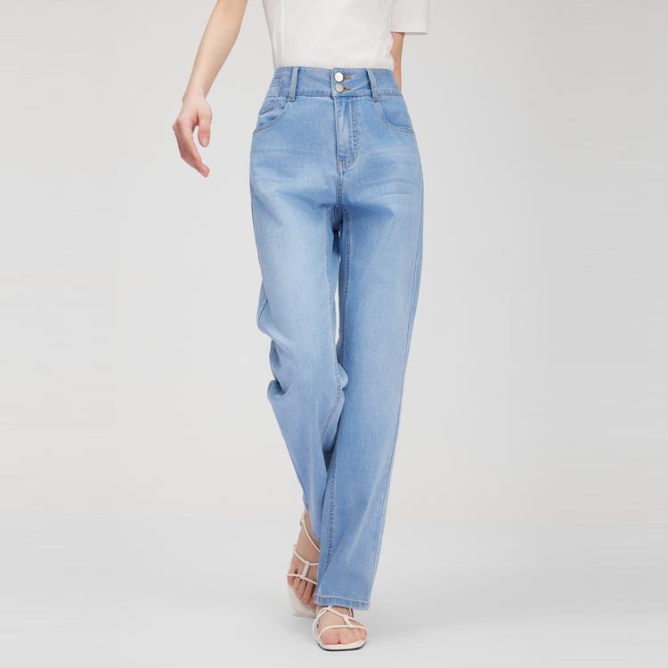 ELLE French High-Waisted Vintage Slim Fit Jeans Women Jeans EQ51319