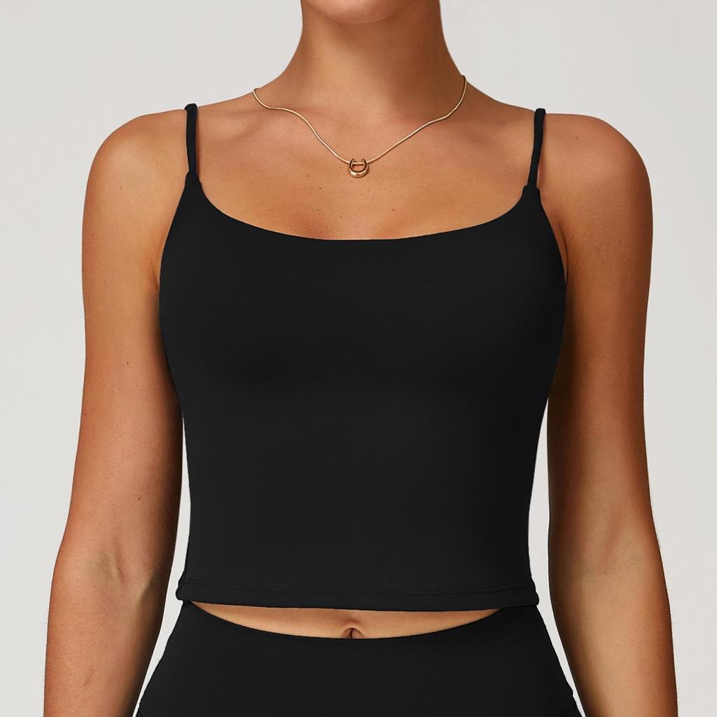 Brushed Yoga Tank Top with Hollow Back & Double Straps - Women's Sports & Fitness Vest 3063