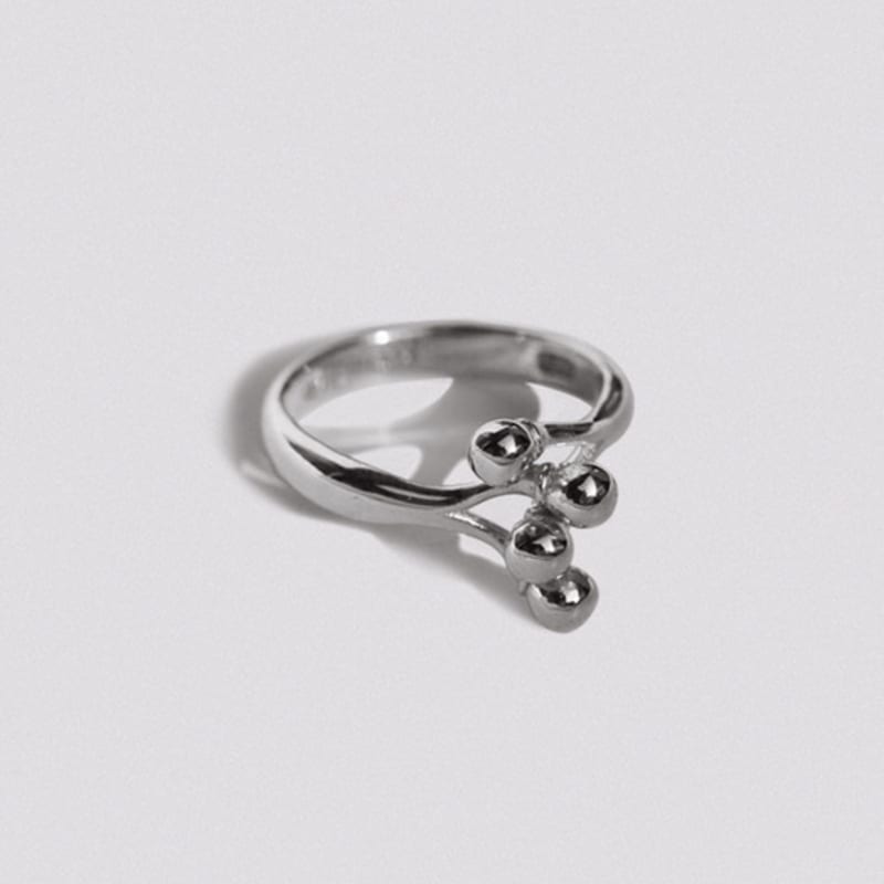 Hustad 239 Flower ball Silver Ring _ 925 silver flower ball ring