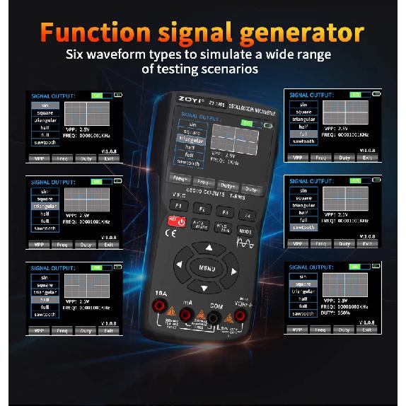 ZOYI ZT-706S 3-in-1 Automotive Oscilloscope Multimeter, True RMS with Waveform Generator, for Vehicle Repair and Electr