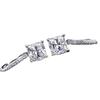S925 Sterling Silver Versatile Dangle Earrings with White Gold Plating and Diamond Set