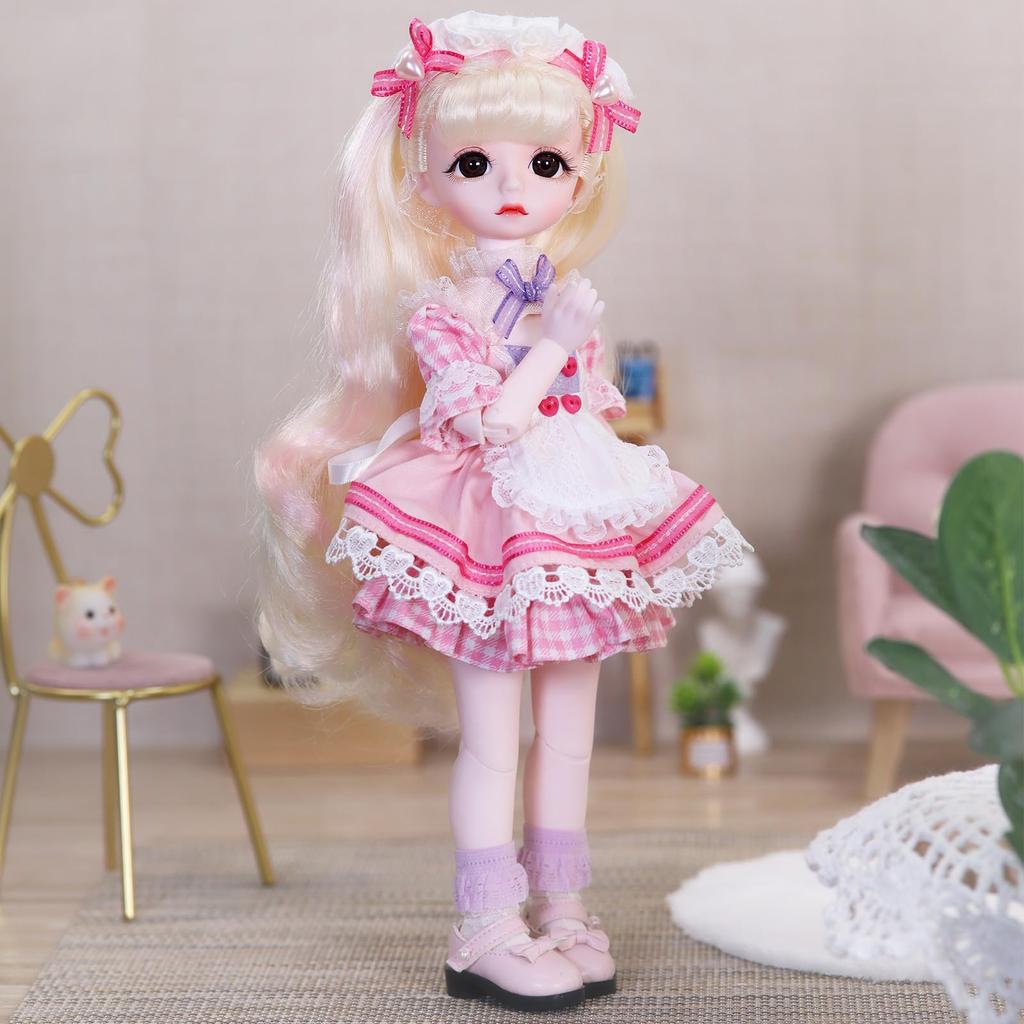 ICY Fortune Days BJD Doll Anime Style Doll Set with 28 Mechanical Perfect for DIY and Girl Doll 1/6 - Joints, Gifts, Decoration, Exercises,